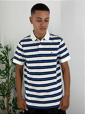 Polo Tommy Hilfiger Azul Listrada MW32346