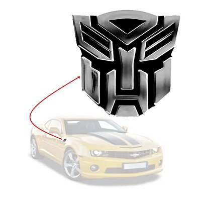 Emblema Adesivo Transformers Autobot Decepticons Cromado 8x8 Em Plastico Abs
