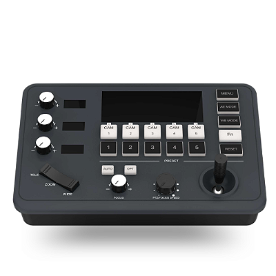 PTZ Controle Mini Conference — Controle para câmeras PTZ via IP e serial, até 5 câmeras