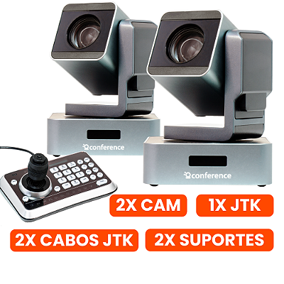 Kit 2 Church 20x -2 Câmeras Mini PTZ 20x Church + 1 Joystick JTK1 + 2 Suporte de Parede+ 2 Cabo Conference – (60m total)