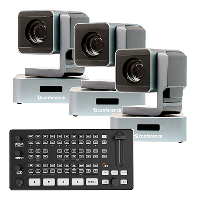 Church Trio Live — Kit 3 câmeras PTZ 20x para igrejas com switcher SW1 CONFERENCE