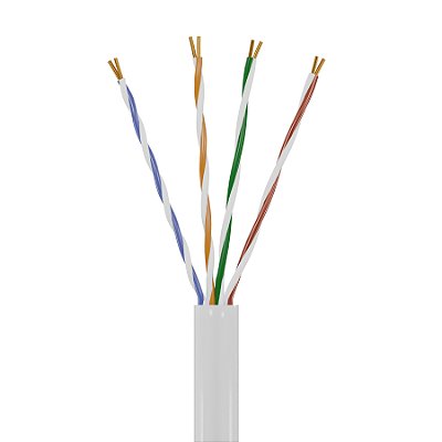 CABO CFTV 4 PARES TORCIDOS 0,51MM ALUMÍNIO COBREADO 100M BRANCO