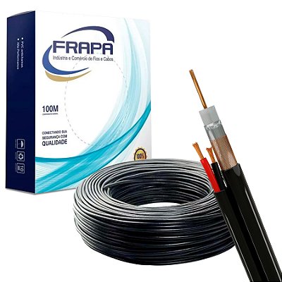 CABO EVOHD 4MM  -  DUPLA BLINDAGEM + BIP 24 AWG 100M - PRETO