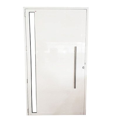 Porta Lambril de Alumínio Branco com Puxador e Vidro