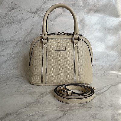 Bolsa Gucci baú guccissíma off white