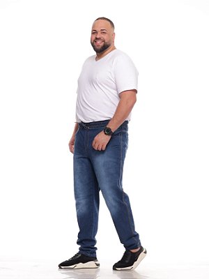 Calça Masculina Allepo Com Elástico Plus Size Jeans Bogotá