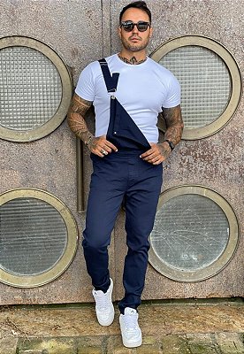 Macacão Masculino Alleppo Jeans, Azul Marinho México