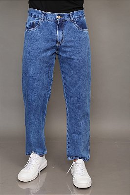 Calça Tradicional Jeans Masculina Alleppo Jeans Balão Manchada Clara