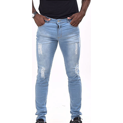 Calça Azul Escura Jeans Masculina Alleppo Jeans Firenze Piscina Clara