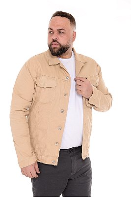Jaqueta Creme Masculina Plus Size Sarja Quadriculada Alleppo Jeans