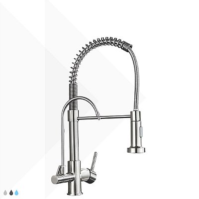 Torneira Monocomando Gourmet Jeniv com Filtro (Aço Escovado)