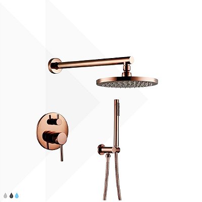 Kit Chuveiro Completo Lux Rose Gold 25x25