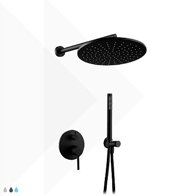 Kit Chuveiro Completo Lux Black 30x30