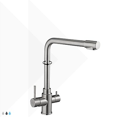 Torneira Monocomando Gourmet Design com Filtro - Aço Escovado