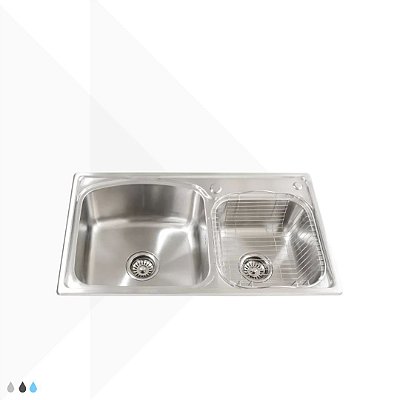 Cuba Pia Dupla de Cozinha em Inox 304 Gourmet com Acessórios