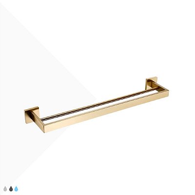 Porta Toalhas Duplo Linear - Gold