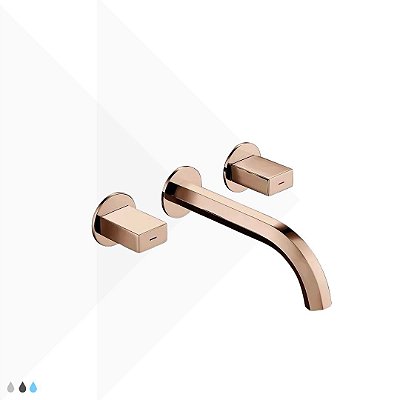 Torneira Duplo Comando de Parede Marselha - Rose Gold