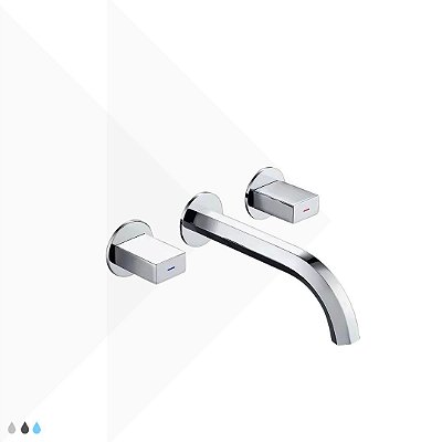 Torneira Duplo Comando de Parede Marselha - Cromado