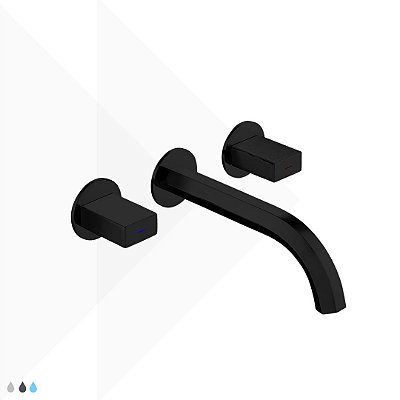 Torneira Duplo Comando de Parede Marselha - Black