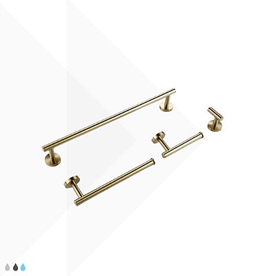 Kit de Acessórios para Banheiro Elegance - Ouro Escovado