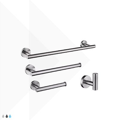 Kit de Acessórios para Banheiro Elegance - Aço Escovado