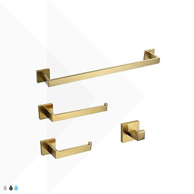 Kit Metais Linear - Ouro Escovado