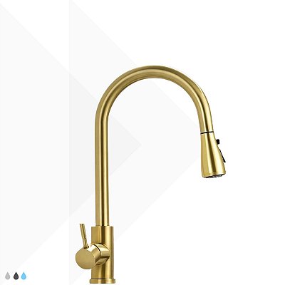 Torneira Monocomando Gourmet Aron - Ouro Escovado