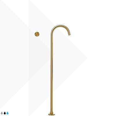 Torneira de Piso Montreal manopla separada - Ouro Escovado