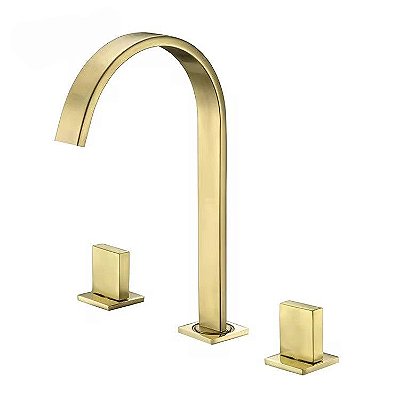 Torneira Duplo Comando Line - Ouro Escovado