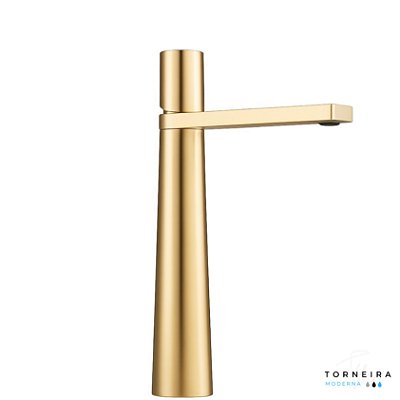 Torneira Monocomando Alta Zenith - Ouro Escovado
