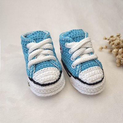 Tênis Cano Alto Confort - cor Azul - Tamanho P - calça de 0 a 4 meses aproximadamente