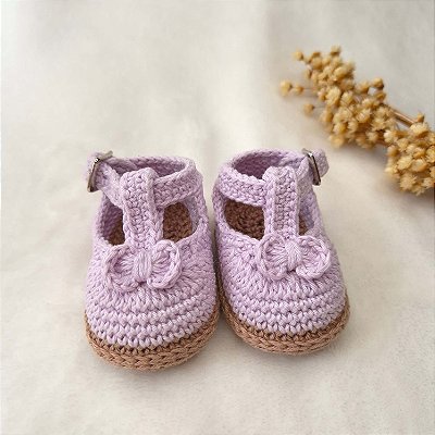 Sapatilha Confort Boneca laço - cor Lilas - Tamanho P - calça de 0 a 4 meses aproximadamente
