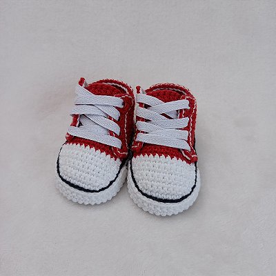 Tênis Cano Curto Confort - Cor Vermelho - Tamanho P - calça de 0 a 4 meses aproximadamente