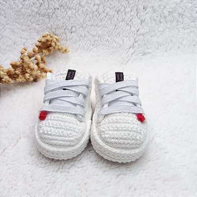 Tênis Confort Cano Curto - Cor Branco - Tamanho P - calça de 0 a 4 meses aproximadamente