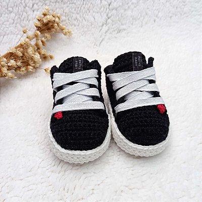 Tênis Confort Cano Curto - Cor Preto - Tamanho P - calça de 0 a 4 meses aproximadamente