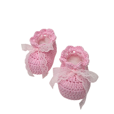 Sapatinho Maternidade Confort Renda - Cor Rosa