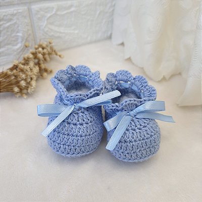 Sapatinho Maternidade Confort Cetim - Cor Azul