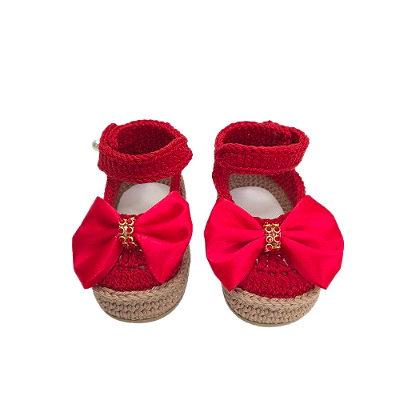 Sapatinho Confort Boneca Laço - cor Vermelho - Tamanho 16 - calça de 2 a 4 meses aproximadamente