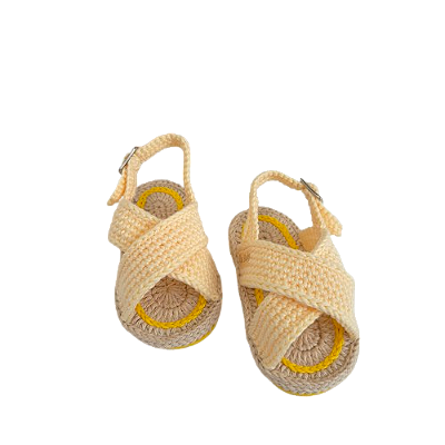 Sandália Confort Cruzada - Amarelo Candy - Tamanho 17 - calça de 2 a 4 meses aproximadamente