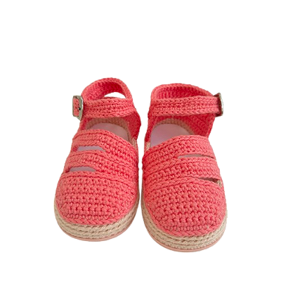 Sapatinho Boneca Vazado - cor Rosa Carne - Tamanho 19 - calça de 8 a 10 meses aproximadamente