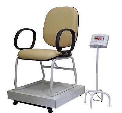 Balança Digital com Cadeira na Plataforma 60x60 300kg Divisão 50g W-300 Confort Welmy