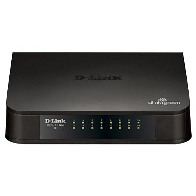 Switch, D-LINK, Fast-Ethernet 16 portas - DES-1016A