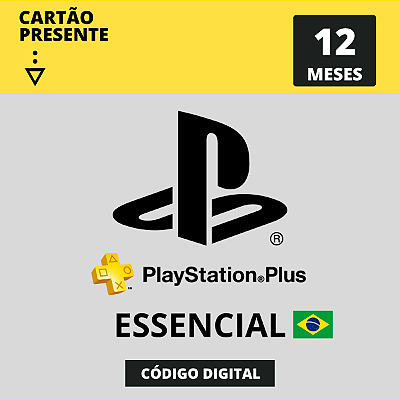 Gift Card Playstation Plus Essential 12 Meses Brasil - Código Digital