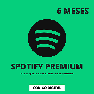 Gift Card Spotify Premium 6 Meses Brasil - Código Digital