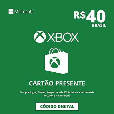 Gift Card Xbox 40 Reais Brasil - Código Digital