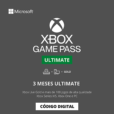 Gift Card Xbox Game Pass Ultimate 3 Meses Brasil - Código Digital