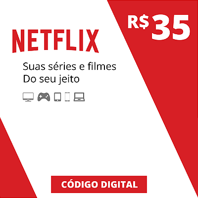 Cartão Pré-Pago Netflix 35 Reais Brasil - Código Digital