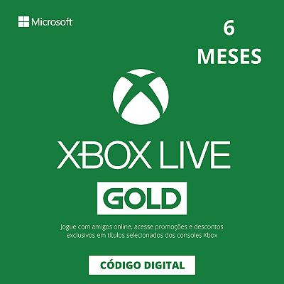 Gift Card Xbox Live Gold 6 Meses Brasil - Código Digital