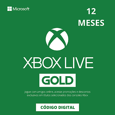 Gift Card Xbox Live Gold 12 meses Brasil - Código Digital