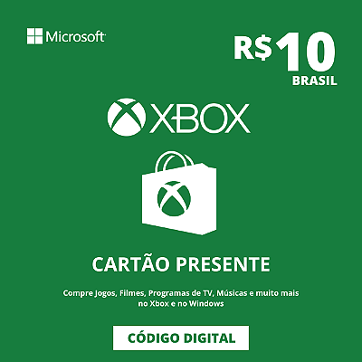 Cartão Presente Xbox 10 Reais Brasil - Código Digital